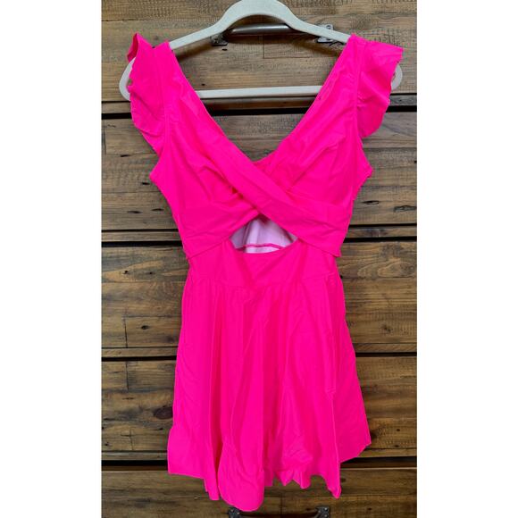 CUPSHE Women's Pink V-Neck Swim Dress Size M - Picture 1 of 6